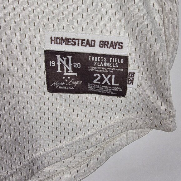 Ebbets Field Flannels Negro League Baseball Homestead Grays 20 Mens 2XL Jersey - Picture 3 of 6